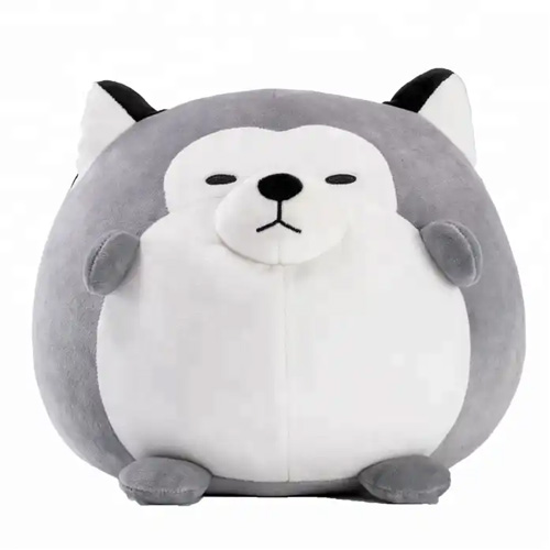 Custom soft stuffed cute fat husky dog plush toy for home decoration