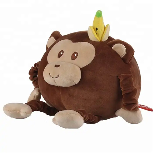 OEM design cute soft brown monkey doll stuffed animal toy with banana