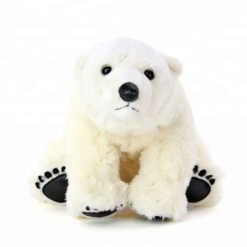 White plush polar teddy bear toy