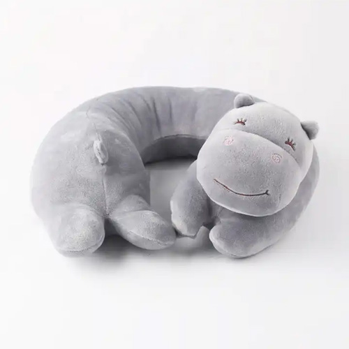 ICTI 30cm hippo U shape neck pillow u shaped travel custom stuffed pillow plush NECK PILLOW