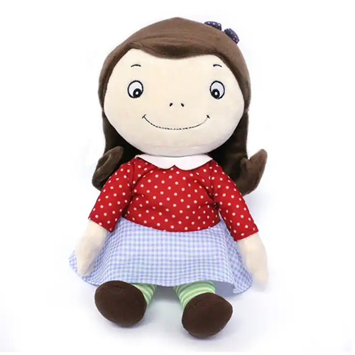 OEM Shape customization Logo Handmade Soft Smiling Stuffed american dolls for girls kids plush baby stuffed toys