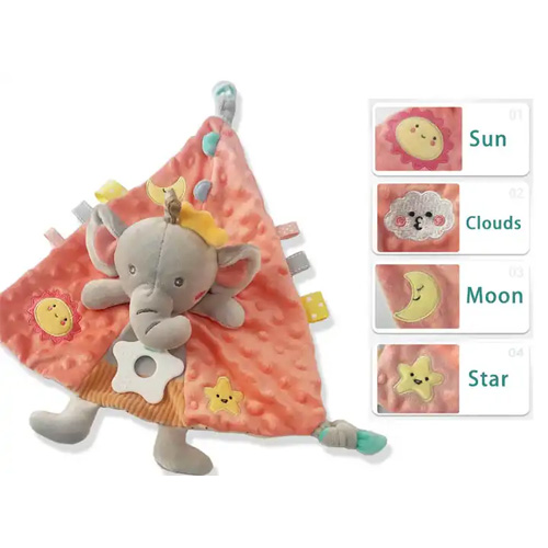 Baby educational comfort towel can be imported chewing gum triangle towel baby comfort sleep doll factory direct supply